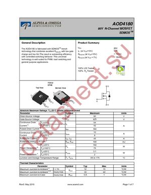 AOD4180 datasheet  